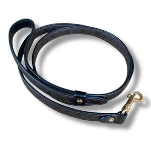 Coach Dog Pet Leash Cross Grain Leather Size S/M Brown Signature C Logo NWOT